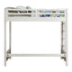 Transitional Style Twin Loft Bed, Fixed Ladder, Weathered White