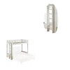 Twin Loft Bed with 1 Queen Bed and Fixed Ladder White By Casagear Home BM262399