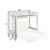 Transitional Style Twin Loft Bed, Fixed Ladder, Weathered White