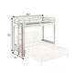 Transitional Style Twin Loft Bed, Fixed Ladder, Weathered White