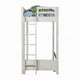 Transitional Style Twin Loft Bed, Fixed Ladder, Weathered White