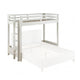 Luna Twin Loft Bed | 1 Queen Bed | Fixed Ladder | White