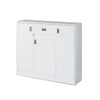 Server with 3 Door Storage and High Gloss, White