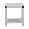 End Table with X Metal Accent and Grain Details White By Casagear Home BM262428