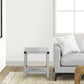 End Table with X Metal Accent and Grain Details, White By Casagear Home