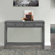 Nova Sofa Table | X Metal Accent | 2 Drawers | Gray