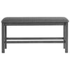 Bench with Fabric Seat and Nailhead Trim, Gray By Casagear Home