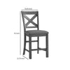 Barstool with Wooden X Shaped Back and Fabric Seat Set of 2 Gray By Casagear Home BM262478