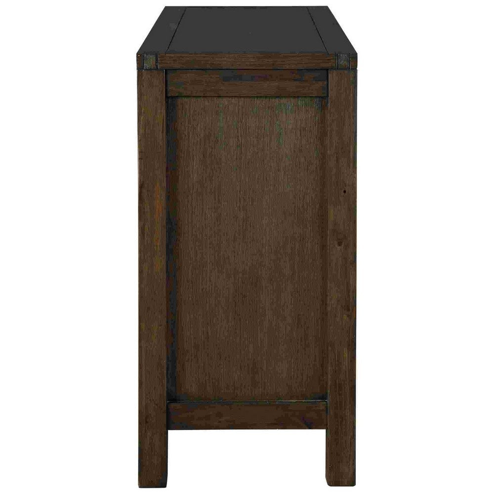 Server with 2 Drawer and 2 Double Door Cabinets Brown By Casagear Home BM262480