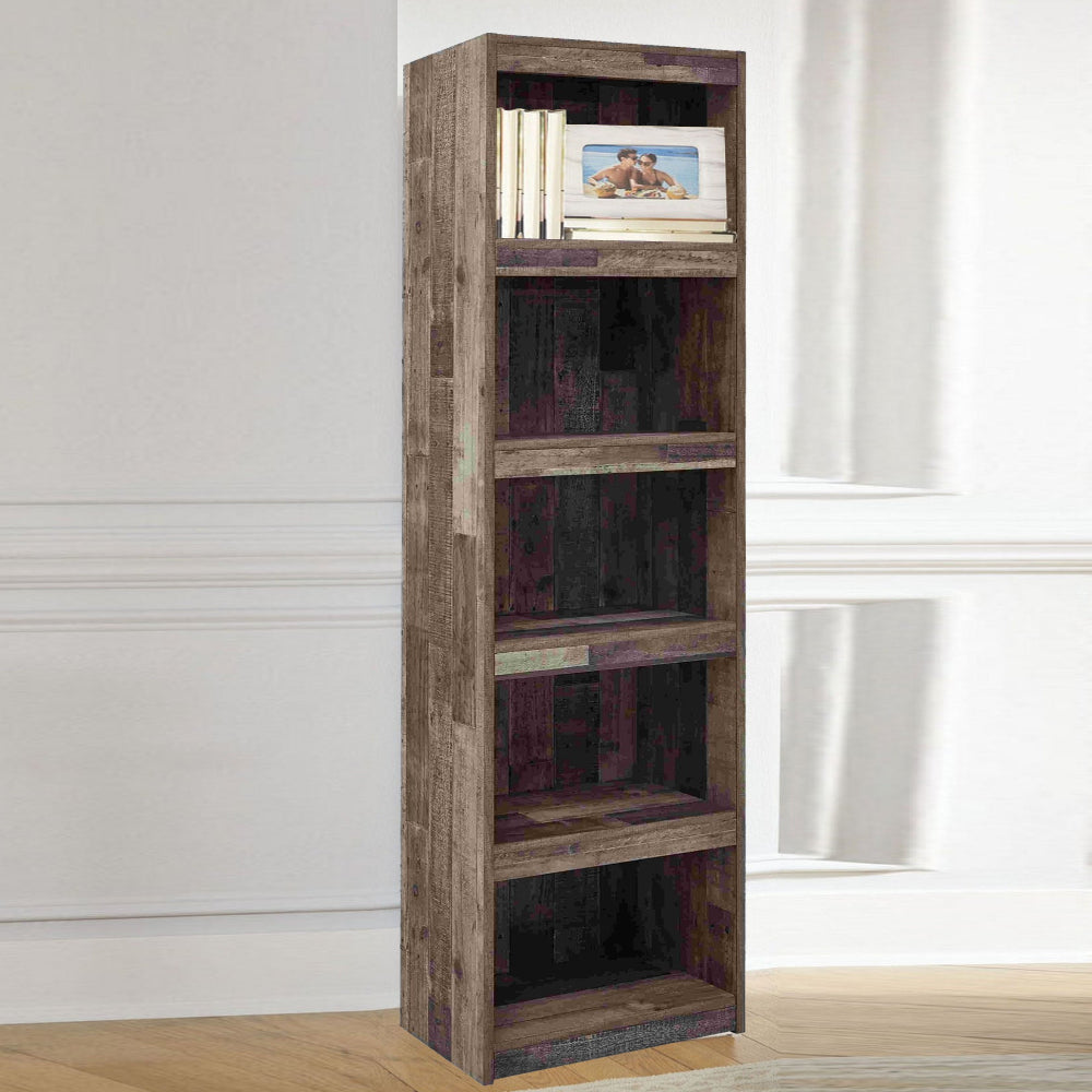 Arlo Pier Cabinet | 5 Compartments | Plank Style | Multi Gray