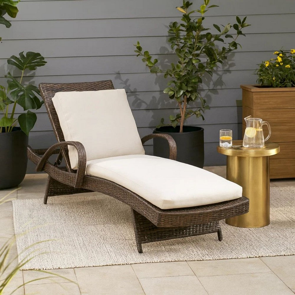 Cora Chaise Lounge Set | Wicker Frame | Reclining | Brown