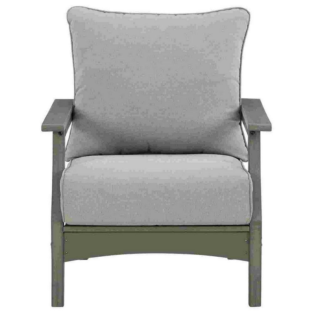Cora Outdoor Lounge Set | Slatted Back | Cushions | Gray