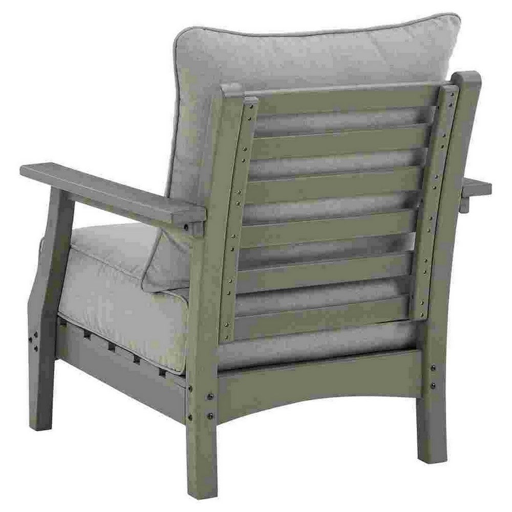 Cora Outdoor Lounge Set | Slatted Back | Cushions | Gray