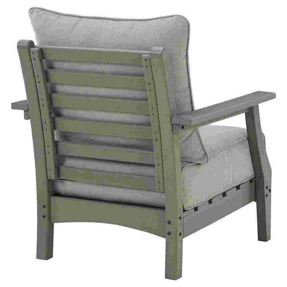 Cora Outdoor Lounge Set | Slatted Back | Cushions | Gray