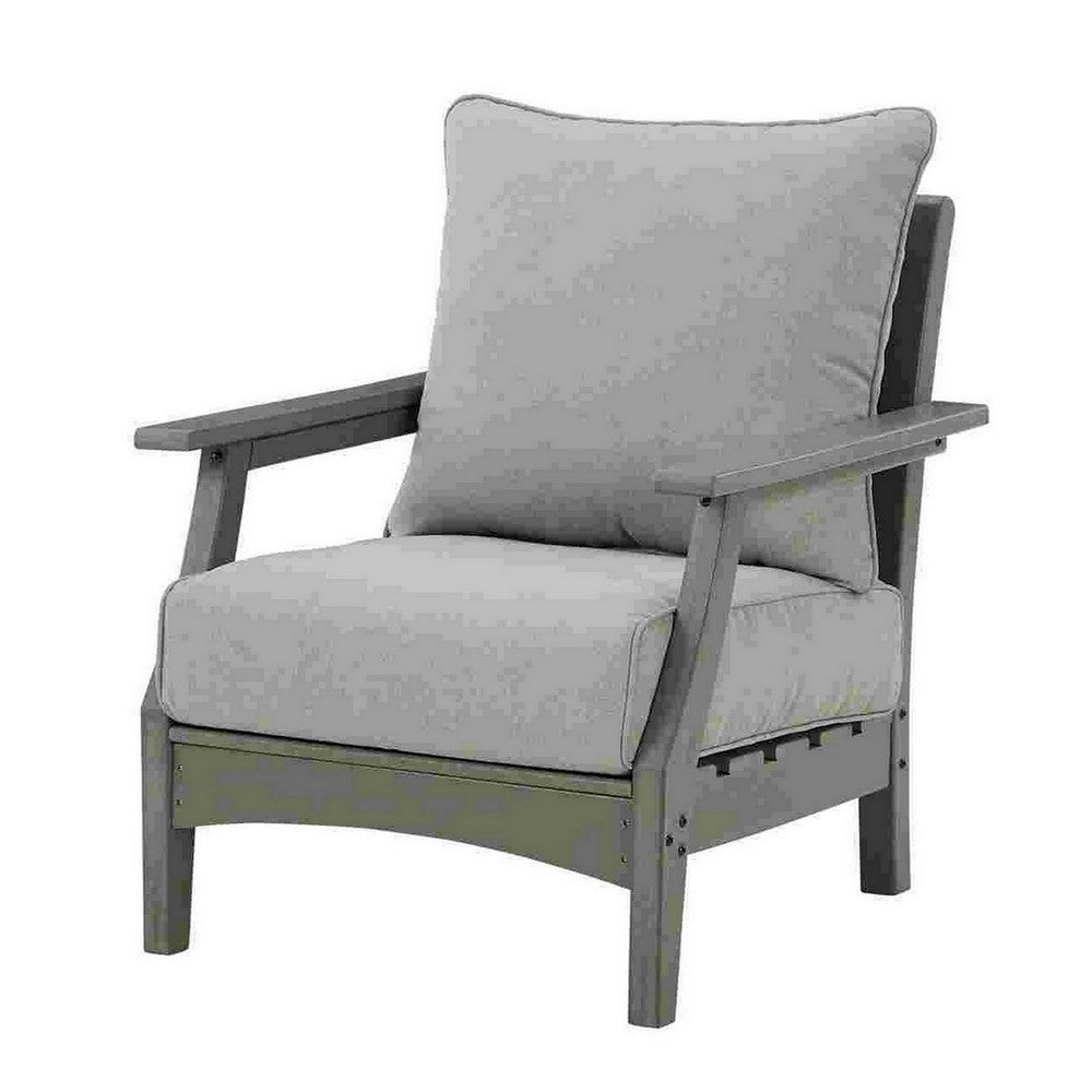Cora Outdoor Lounge Set | Slatted Back | Cushions | Gray