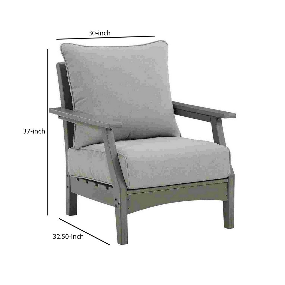 Cora Outdoor Lounge Set | Slatted Back | Cushions | Gray