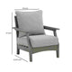 Cora Outdoor Lounge Set | Slatted Back | Cushions | Gray