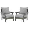 Cora Outdoor Lounge Set | Slatted Back | Cushions | Gray