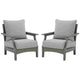 Cora Outdoor Lounge Set | Slatted Back | Cushions | Gray