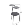 3 Tier Accent Table with Round Metal Top Black By Casagear Home BM263023