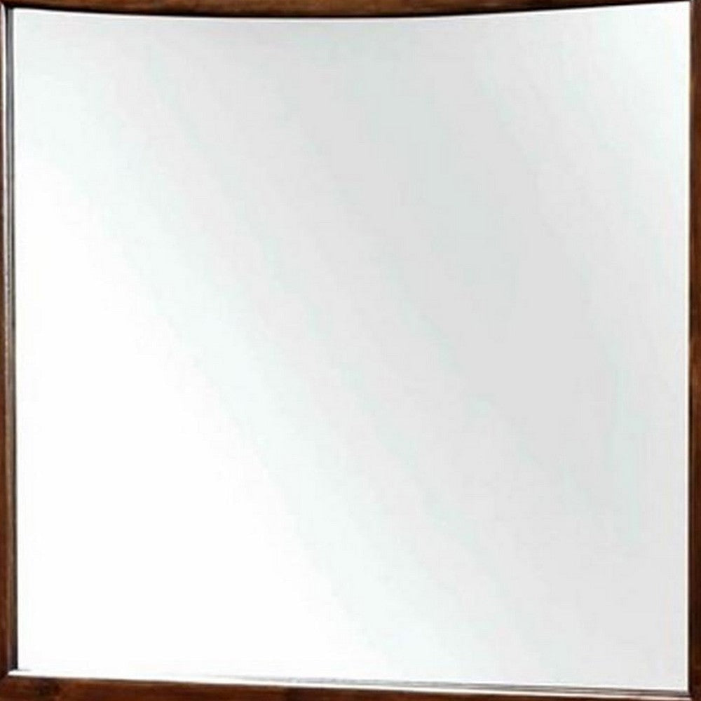 Mirror with Rectangular Wooden Frame Cherry Brown BM263071