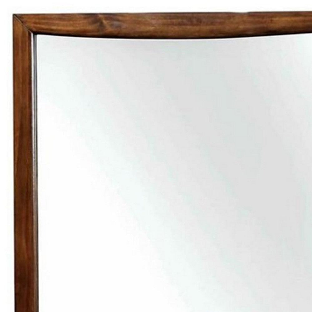 Mirror with Rectangular Wooden Frame Cherry Brown BM263071