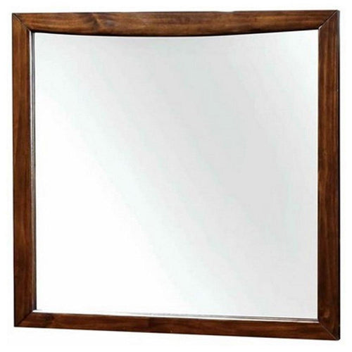 Mirror with Rectangular Wooden Frame, Cherry Brown