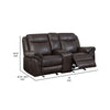 Glider Recliner Loveseat with Leatherette and Flared Padded Arms Brown By Casagear Home BM263109