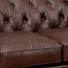 Loveseat with Button Tufted Backrest and Rolled Design Arms Brown