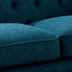 Loveseat with Button Tufted Backrest and Rolled Design Arms Blue