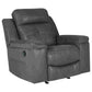 Rocker Recliner with Pull Tab Reclining Motion, Dark Gray By Casagear Home