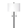 Nova Floor Lamp | Drum Shade | Pull Chain | White & Black