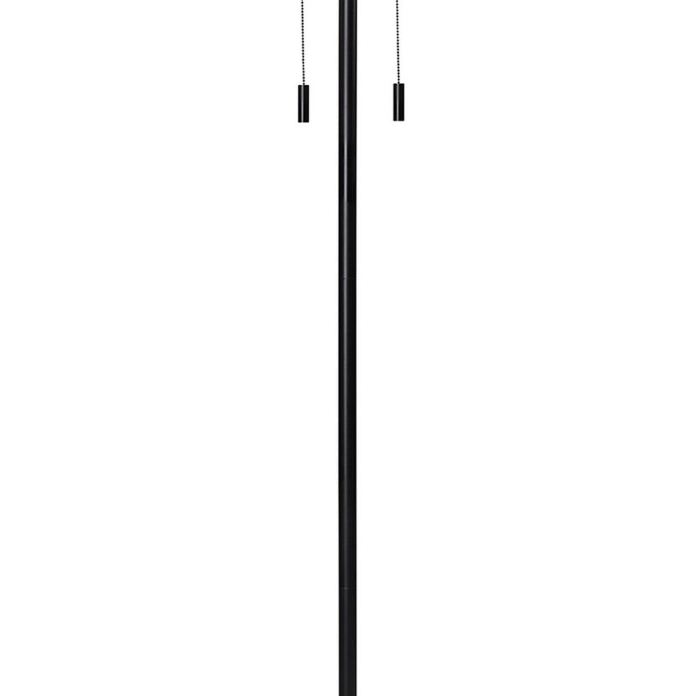 Nova Floor Lamp | Drum Shade | Pull Chain | White & Black