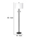 Nova Floor Lamp | Drum Shade | Pull Chain | White & Black