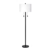 Nova Floor Lamp | Drum Shade | Pull Chain | White & Black