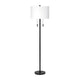 Nova Floor Lamp | Drum Shade | Pull Chain | White & Black
