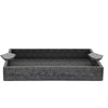 Tray with Leatherette Upholstery and Textured Pattern Set of 2 Gray By Casagear Home BM263857