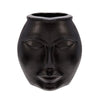 Decorative Vase with Human Face Design, Black