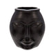 Decorative Vase with Human Face Design, Black