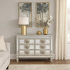 Vivian Server | 6 Mirrored Drawers | Medallion Front | Silver