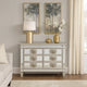 Vivian Server | 6 Mirrored Drawers | Medallion Front | Silver