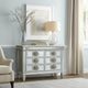 Vivian Server | 6 Mirrored Drawers | Medallion Front | Silver