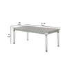 Mirrored Dining Table with Leaf Extension and Raised Apron Silver By Casagear Home BM263896