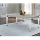 Mirrored Dining Table with Leaf Extension and Raised Apron, Silver By Casagear Home