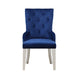 Side Chair with Button Tufted Back and Tapered Legs Blue BM263897