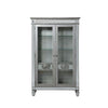 Curio Cabinet with 2 Glass Doors and Medallion Carving Silver BM263899