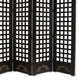 Wooden 4 Panel Screen with Asian Influenced Squares Black and Gold BM26464