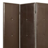 Wooden 3 Panel Screen with Button Tufting and Antique Nailheads Brown BM26468