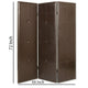 Wooden 3 Panel Screen with Button Tufting and Antique Nailheads Brown BM26468