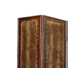 Wooden 4 Panel Floor Screen with Nailhead Trim Accents Brown BM26469